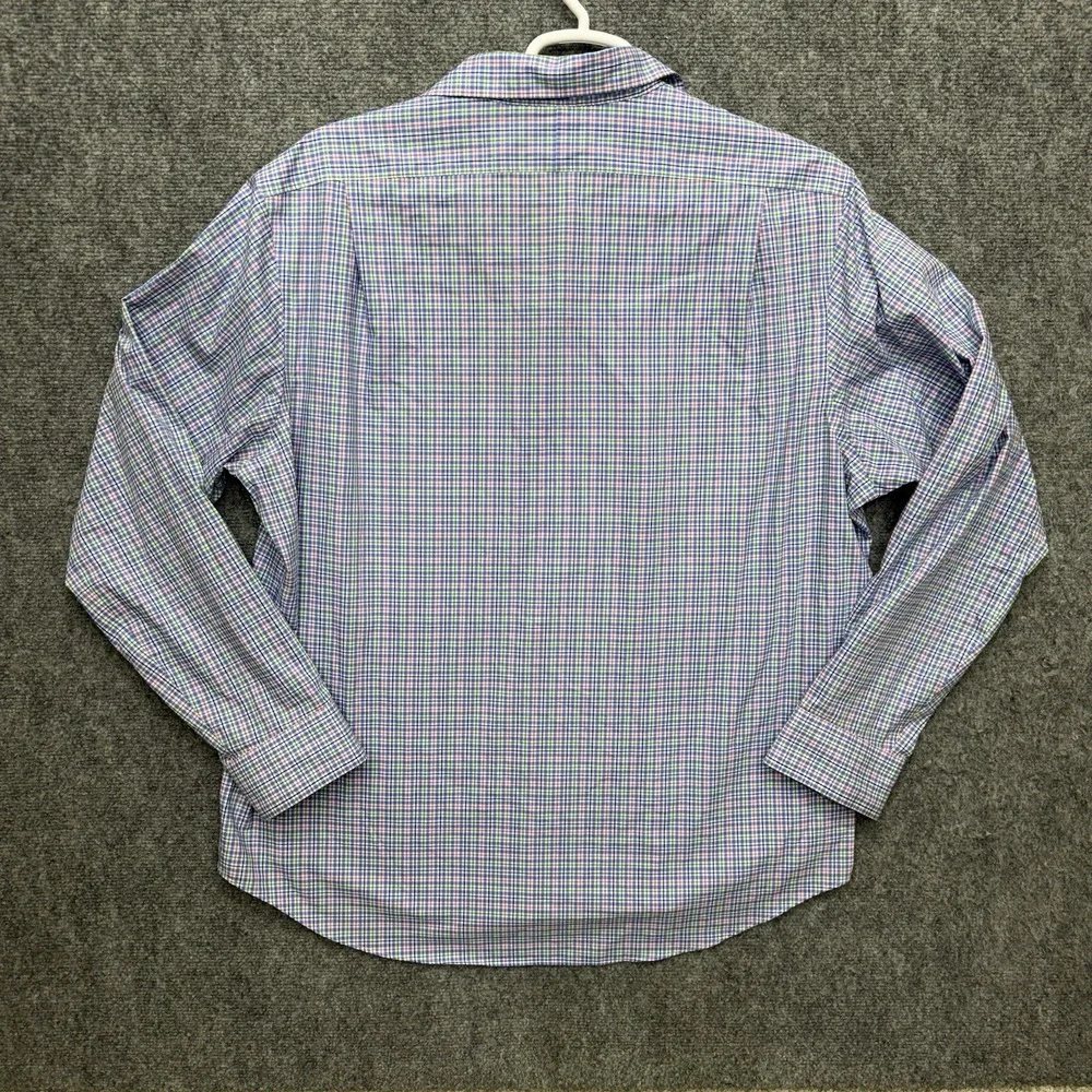 Polo Ralph Lauren Button Up Shirt Long Sleeve Men's size XXL 2XL blue pink plaid